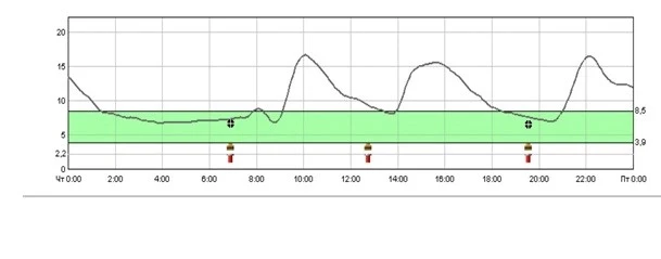 Суточный мониторинг глюкозы крови
